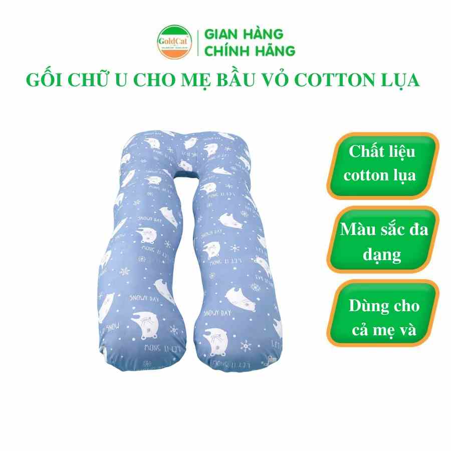 [Mã BMLT35 giảm đến 35K đơn 99K] Gối Chữ U Cho Mẹ Bầu GOLDCAT Giúp Ngủ Ngon, Lưu Thông Máu Tốt Hơn Và Thoải Mái Khi Nằm