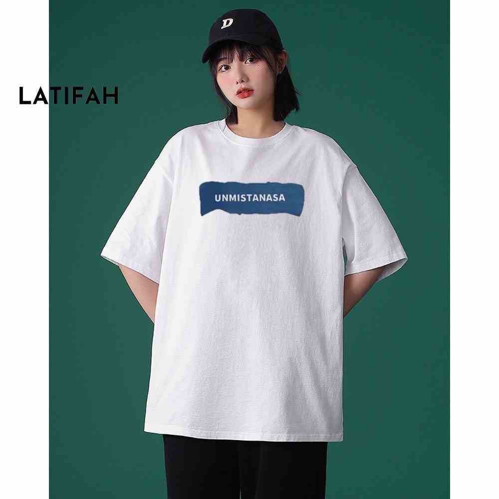 Áo thun unisex tay lỡ Latifah form rộng in chữ UNMISTANASA AT09 chất vãi dày dặn co giãn 2 chiều