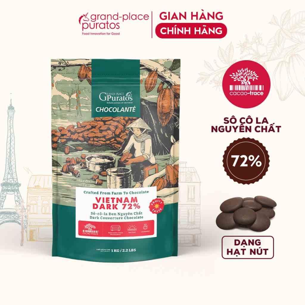 Socola Nguyên Chất Đen 72% Puratos Grand-Place VN-1KG-4009127