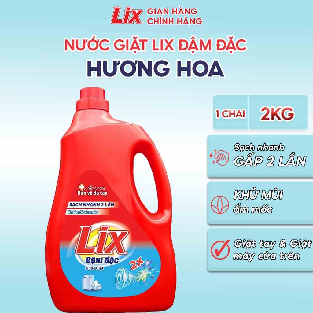 Nước giặt Lix nhiều mùi hương dung tích 3.6kg sạch khuẩn khử mùi thơm ngát hương hoa