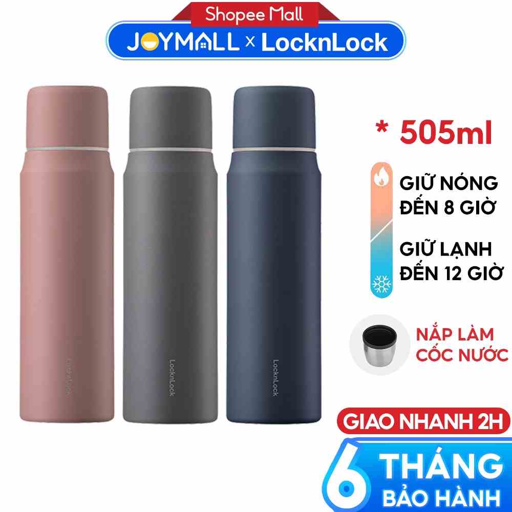 Bình giữ nhiệt LocknLock 505ml Maman Cup Vacuum Bottle LHC1487 - Hàng chính hãng, nắp dùng làm cốc nước uống - JoyMall