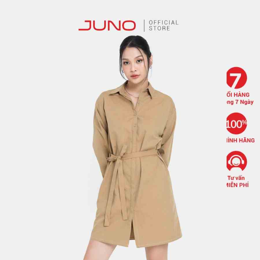 Đầm Ngắn Nữ Thời Trang JUNO Dáng Suông Cột Nơ JNDLU005