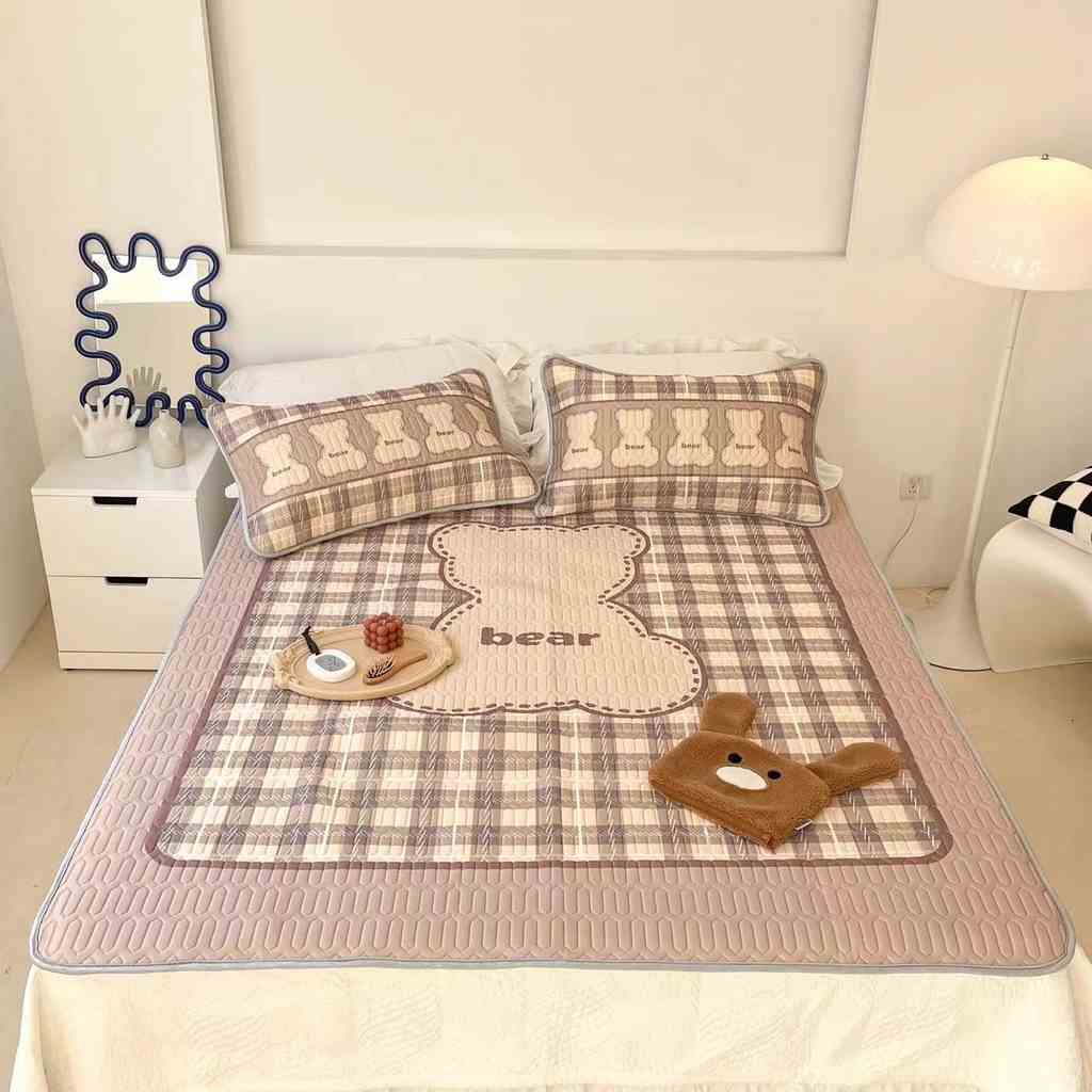 Chiếu Điều Hòa Cao Su Non 5D HIN BEDDING Kích Thước 1m6,1m8,2m2, Chất Liệu Tencel Thấm Hút Mồi Hôi Tặng Kèm Hai Vỏ Gối