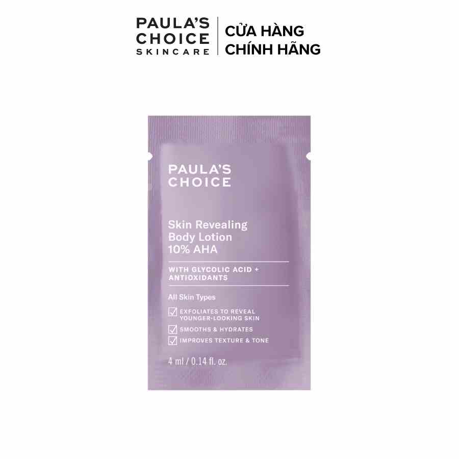 Kem dưỡng thể làm sáng da chứa 10% AHA Paulas Choice Skin Revealing Body Lotion 10% AHA 4ml 5909