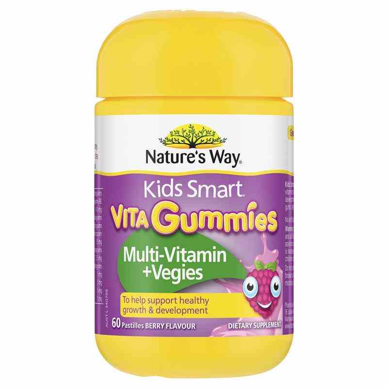 Kẹo dẻo Natures Way VitaGummies Multi-Vitamin+Vegies 60 viên bổ sung vitamin và chất xơ cho bé Extaste