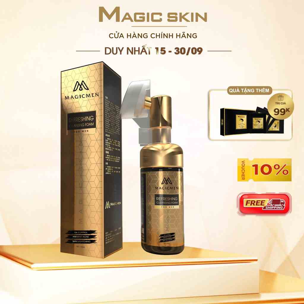 Sữa rửa mặt tạo bọt dành cho nam giới Magic Skin Refreshing Cleansing Foam 185ML