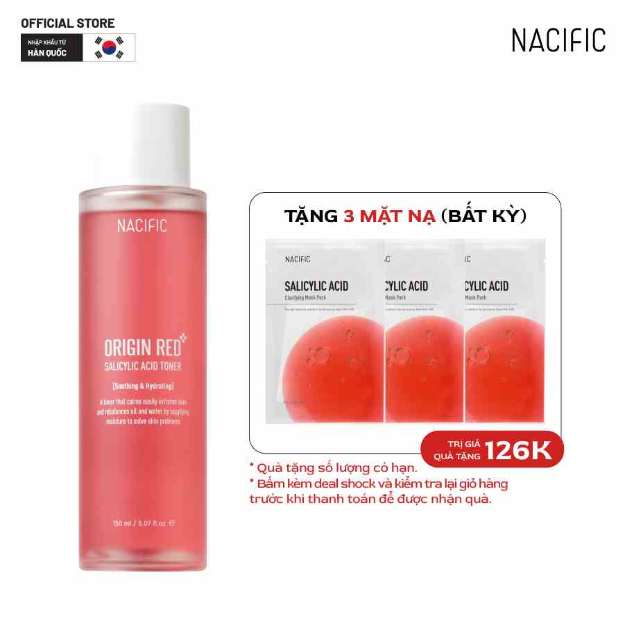 Nacific Nước hoa hồng Origin Red Salicylic Acid Toner 150ml