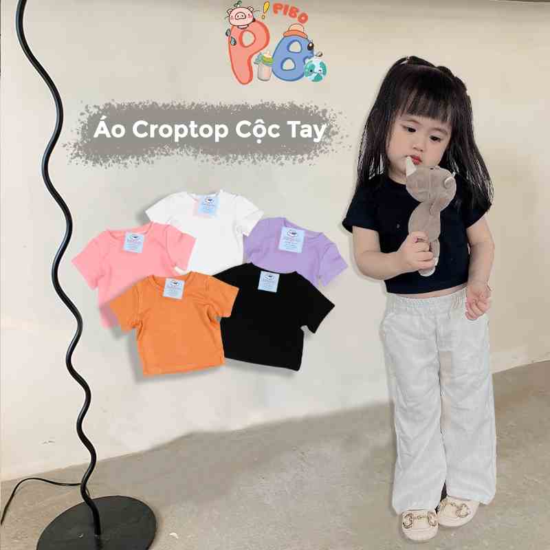 Áo Croptop Cộc Tay Bé Gái Đáng Yêu , Vải Zip Cao Cấp, Dễ Phối Đồ, Quần Áo Bé Gái - BabyBoo - PiBo Store