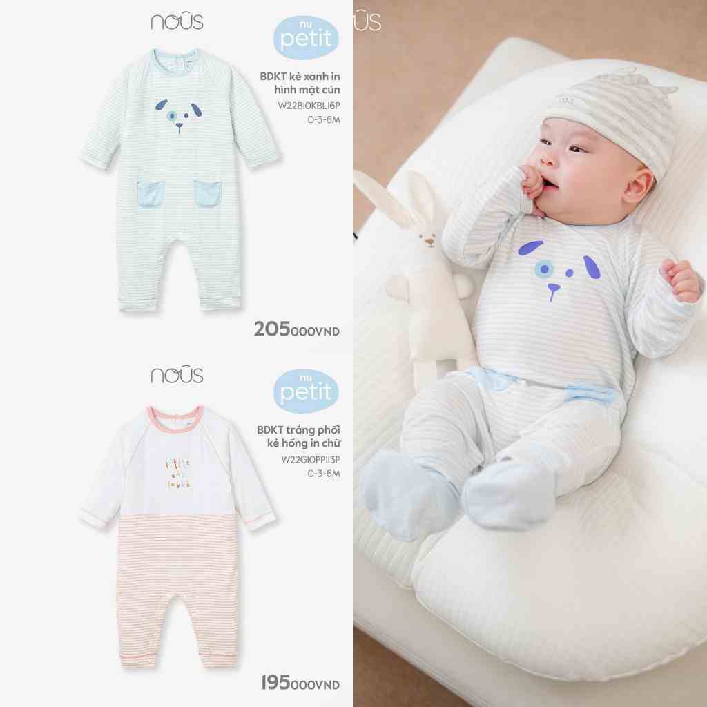 Bộ liền thân Bodysuit Nous không tất ( 0-12 tháng )