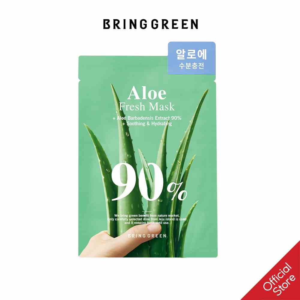 [Mã BMLTB35 giảm đến 35K đơn 99K] Mặt Nạ Nha Đam Dưỡng Da Bring Green Aloe 90% Fresh Mask 20g (10pcs)