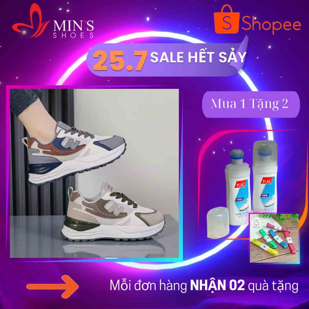 (MUA 1 TẶNG 2 - DUY NHẤT 25-27/07) Mins Shoes - Giày Thể Thao Cao Cấp TT177 (Form Nhỏ Đi Tăng Size)