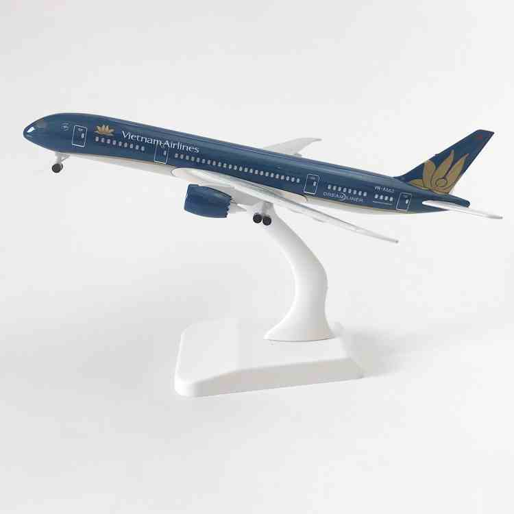 Mô hình máy bay hãng hàng không Vietnam Airlines Boeing 787  KAVY bằng hợp kim nguyên khối có chân đế, đẹp tinh xảo