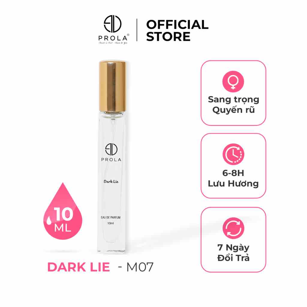 Nước hoa nữ PROLA Dark Lie nữ tính, quyến rũ, ngọt ngào thích hợp đi làm, đi học, đi hẹn hò M07 - Dạng xịt 10ml