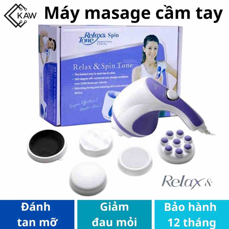 Máy masage toàn thân cầm tay relax & none 5 đầu, máy massage cơ thể bảo hành 12 tháng