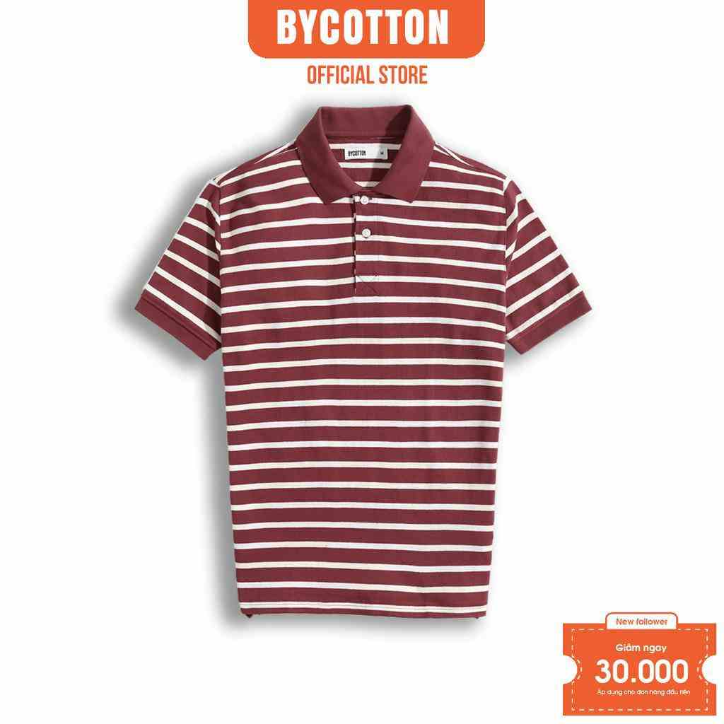 [Mã BYCO300T8 giảm 30% đơn 0K] Áo Thun Nam Polo Cổ Bẻ BY COTTON SINGLE ĐỎ ĐÔ P230306