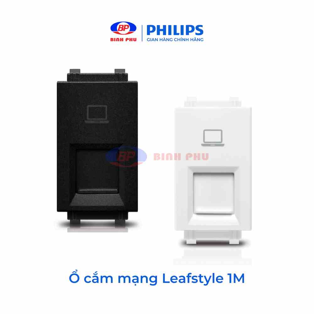 Ổ cắm Philips, Ổ cắm mạng, Ổ cắm TV, Ổ cắm điện thoại Philips LeafStyle size 1M - Dòng cắm nhanh, không bắt vít