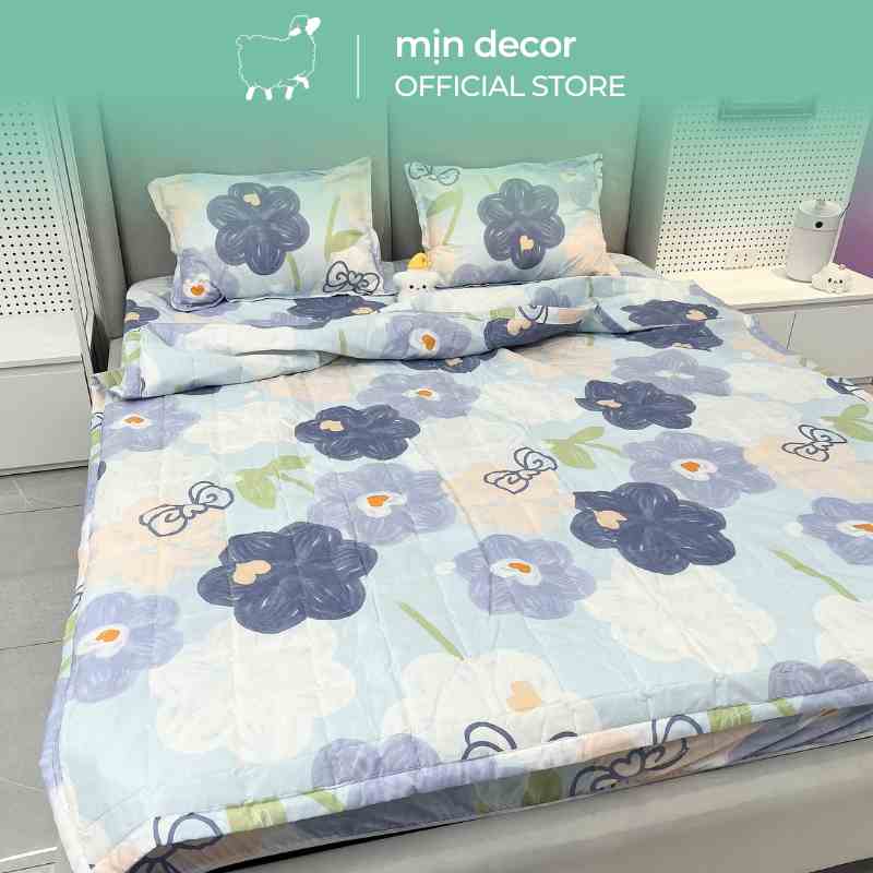 [Mã BMLTA35 giảm đến 35K đơn 99K] Set chăn chần ga gối cotton 3D Mịn Decor bo chun miễn phí mềm mịn thoáng mát