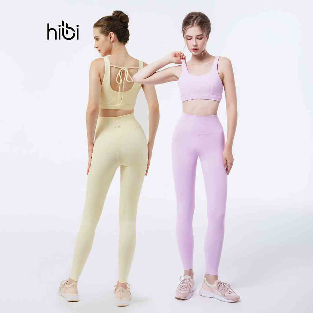 Set Đồ Tập Yoga Gym Luxury Hibi Sports H157 Áo Cổ Vuông Cách Điệu Cột Dây Vai, Kèm Mút Ngực, Chất Vải Hi-Fabric