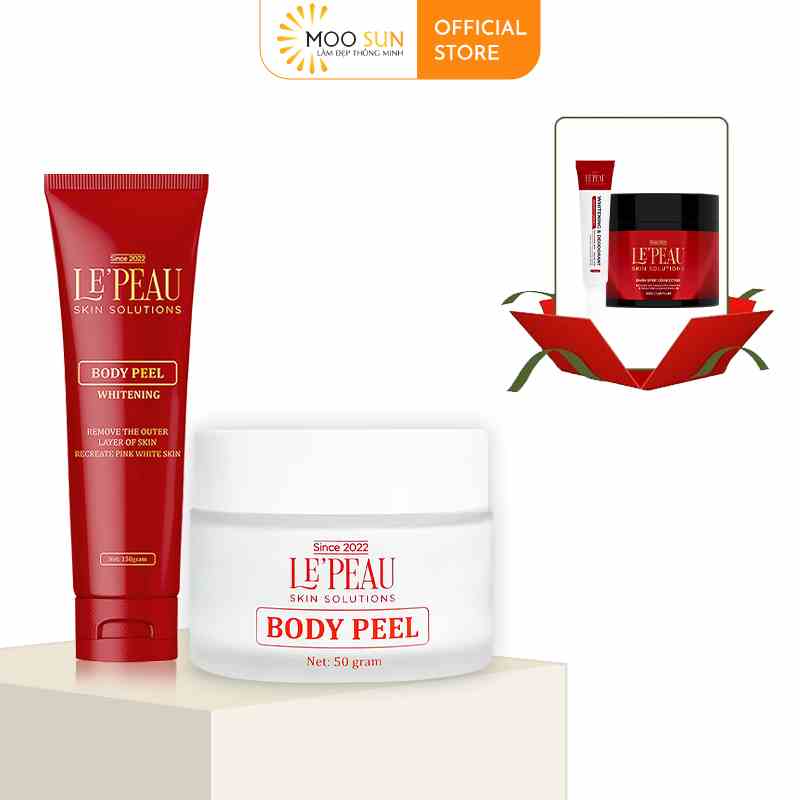 Peel Body Retinol LEPEAU trắng da mờ thâm sau 7 ngày, loại bỏ tế bào chết cơ thể 150ml