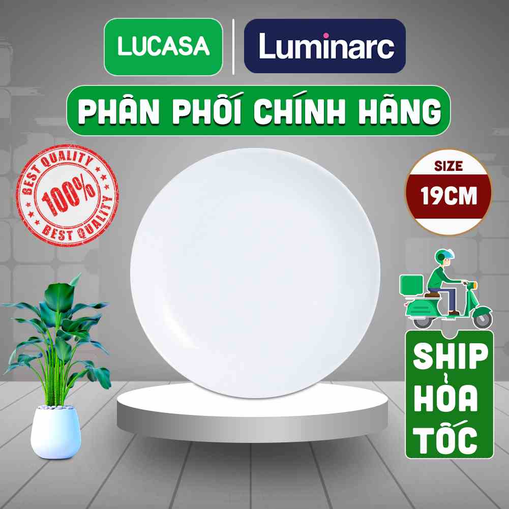 [Mã BMLTA35 giảm đến 35K đơn 99K] Đĩa Thủy Tinh Luminarc Diwali Trắng 19cm - L3603 | Phân Phối Chính Hãng