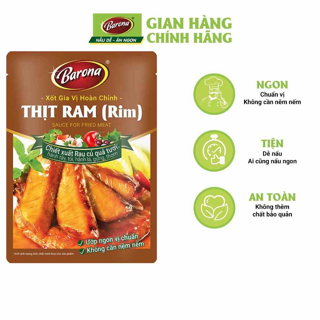 Gia Vị Thịt Ram (Rim) Barona 80g ướp ngon chuẩn vị không cần nêm nếm