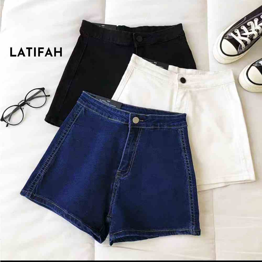 [Mã BMLT30 giảm đến 30K đơn 299K] Quần short jean nữ co giãn LATIFAH không túi basic QS028 phong cách hàn quốc