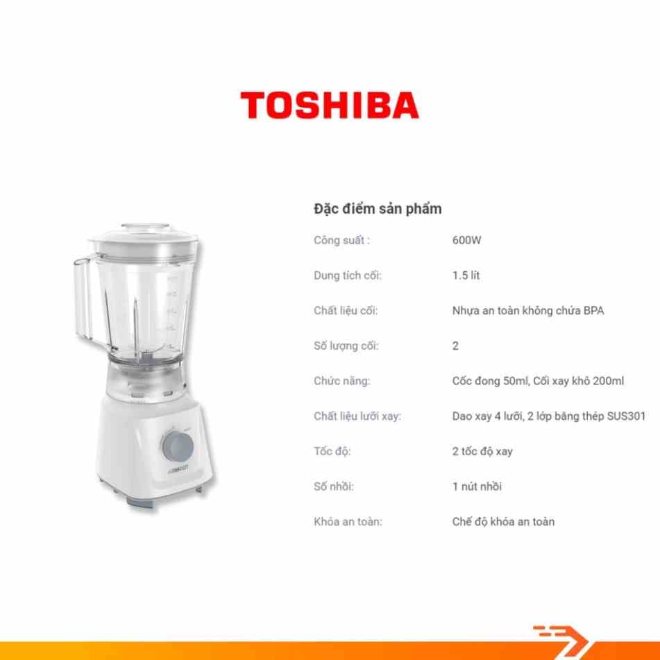 [Mã BMLTB35 giảm đến 35K đơn 99K] Máy Xay Sinh Tố Toshiba MX-60T(H) (600W - 1.5 Lít) - Bảo Hành Chính Hãng