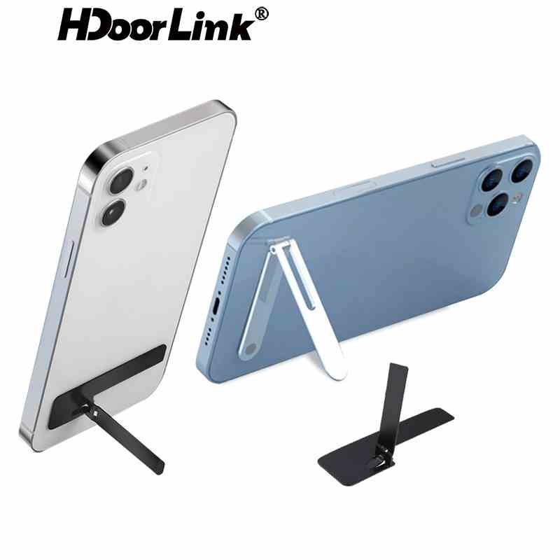 Giá đỡ điện thoại HDOORLINK bằng thép không gỉ siêu mỏng có thể gấp gọn tiện dụng cho Samsung Huawei Xiaomi