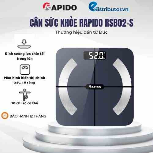 Cân điện tử thông minh đo chỉ số sức khoẻ Rapido RSB(F)02-S/RSB04-S - 100% chính hãng