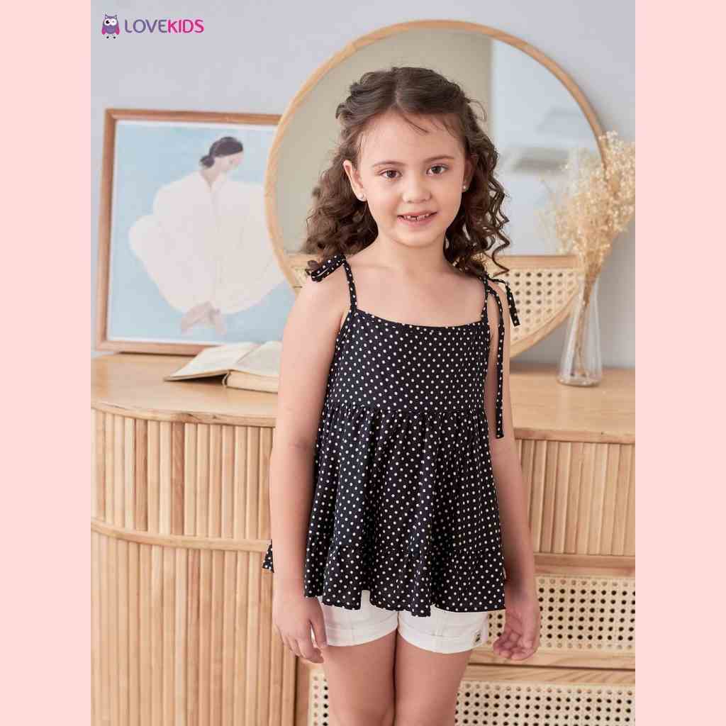 [Mã BMLTA35 giảm đến 35K đơn 99K] Áo dây chấm bi phối tầng - Lovekids