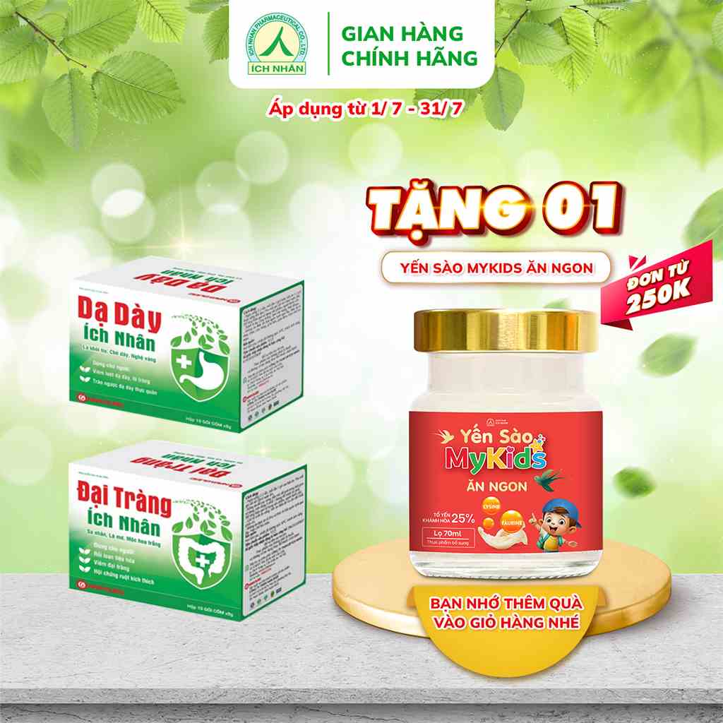 Combo Đại Tràng Và Dạ Dày Ích Nhân Hỗ Trợ Bảo Vệ Hệ Tiêu Hóa Giảm Đau Bụng, Đầy Hơi, Viêm Loét Dạ Dày