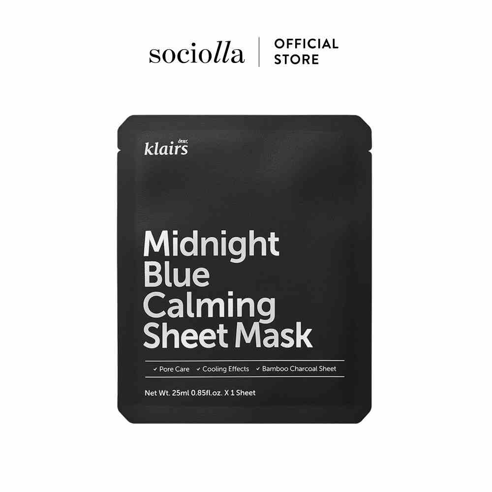 [Mã BMLTB200 giảm đến 100K đơn 499K] Mặt Nạ Giấy Cấp Ẩm & Làm Dịu Da Dear Klairs Midnight Blue Calming 25 ml