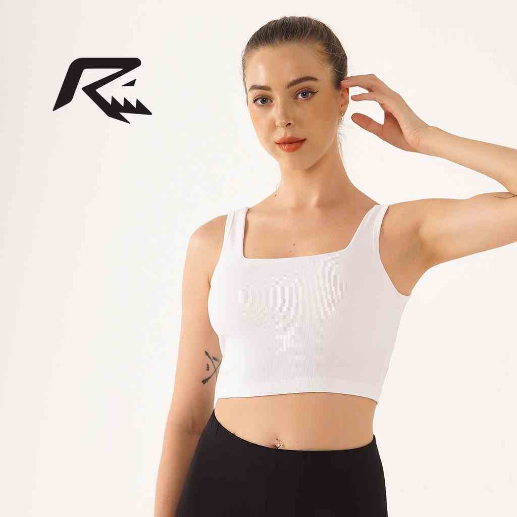 [Mã BMLTB35 giảm đến 35K đơn 99K] Áo croptop nữ tập gym yoga Run Navy, tanktop có đệm ngực WTT15 đi kèm