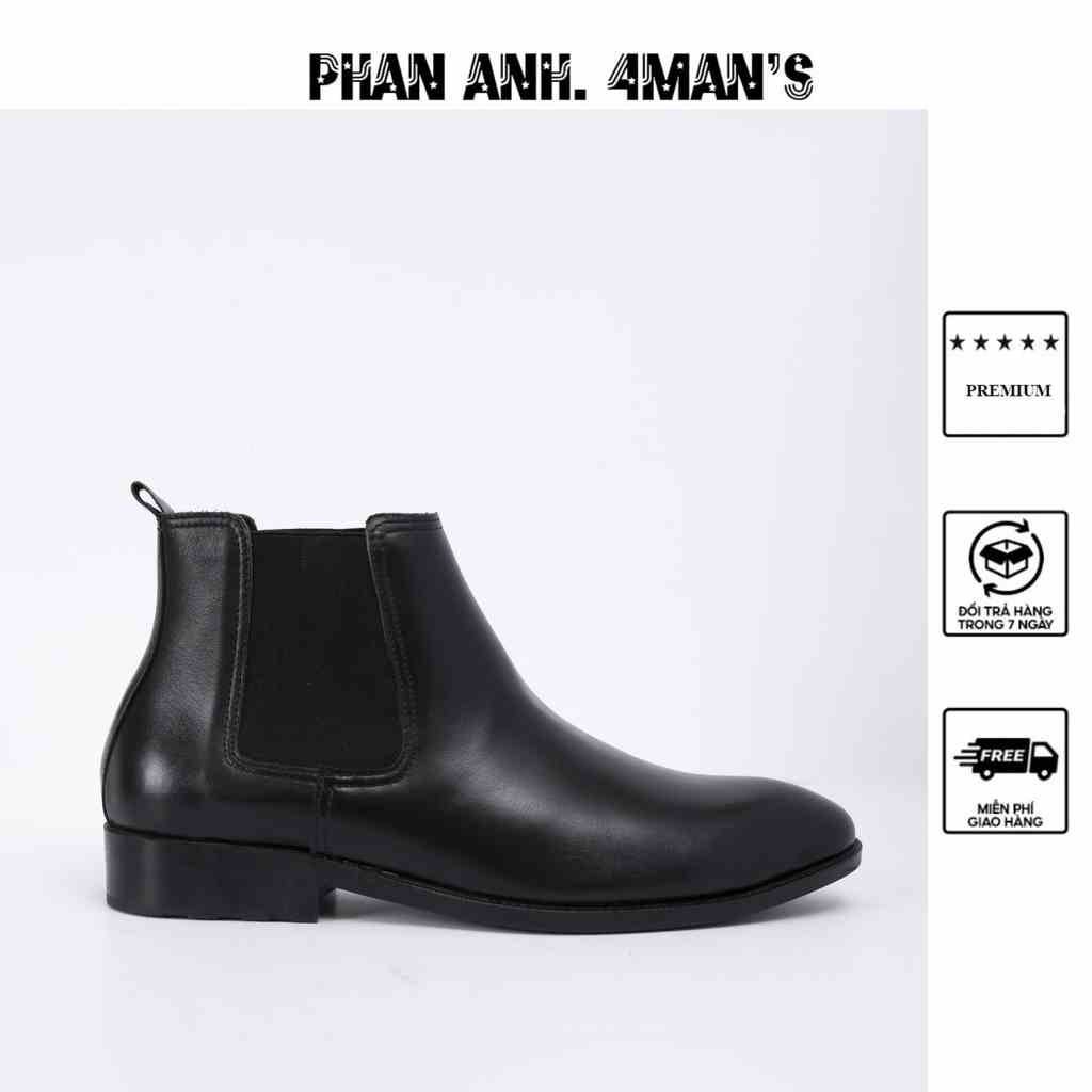 Giày Chelsea Boots Classic Nam PHANANH.4MANS Màu Đen da bò GB002