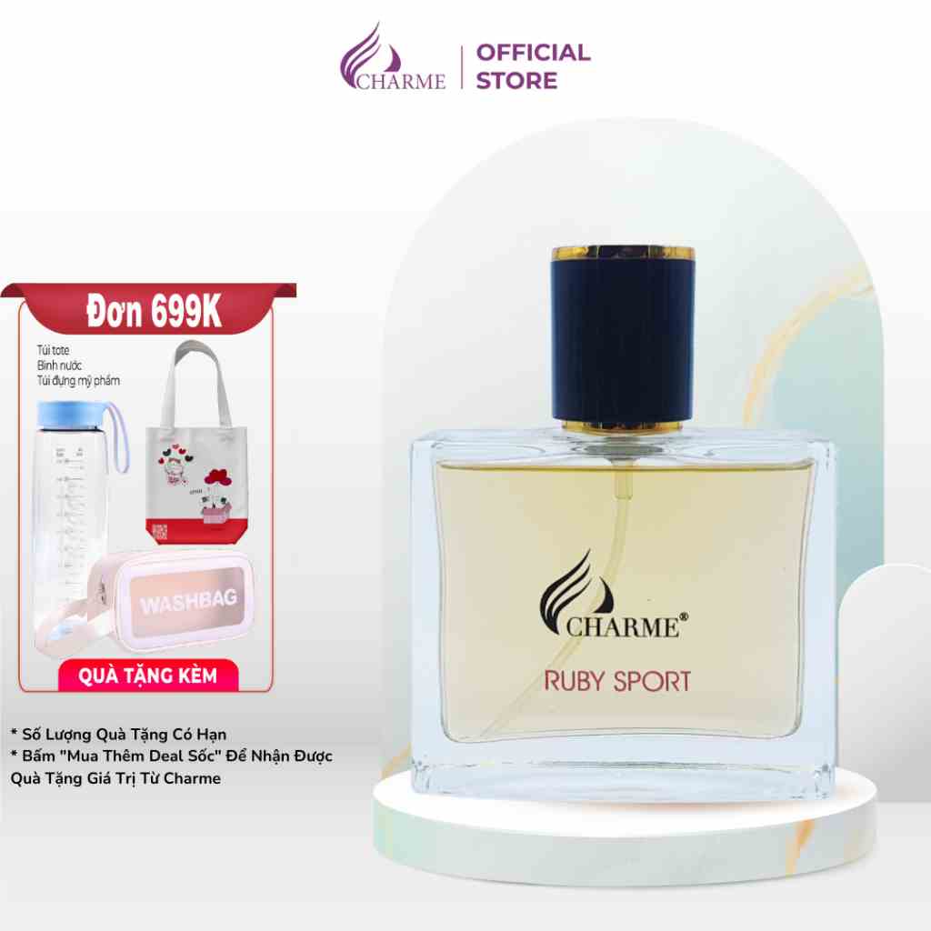 Nước hoa nam thơm lâu, Charme Ruby Sport, nam tính, năng động đầy cuốn hút, đúng chất quý ông, 50ml