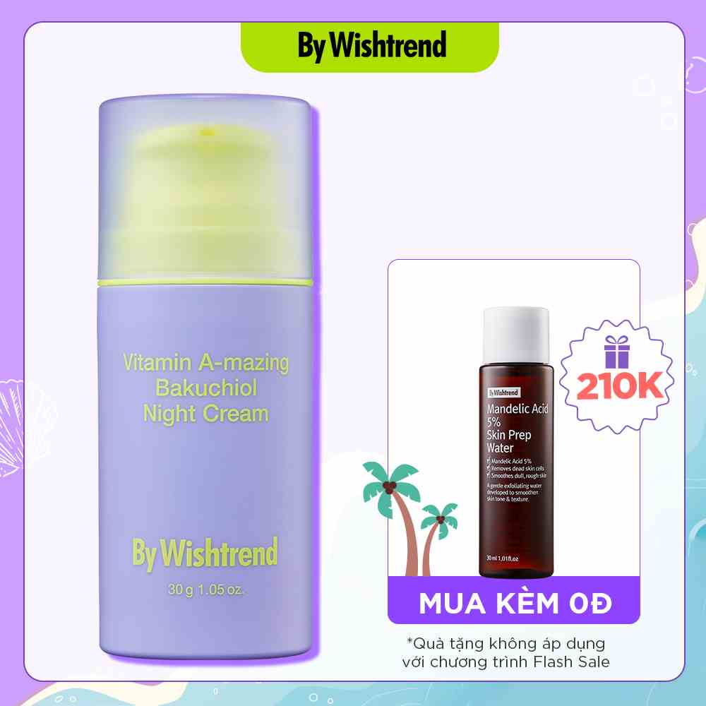 By Wishtrend Kem dưỡng da ban đêm Vitamin A-mazing Bakuchiol Night Cream 30g