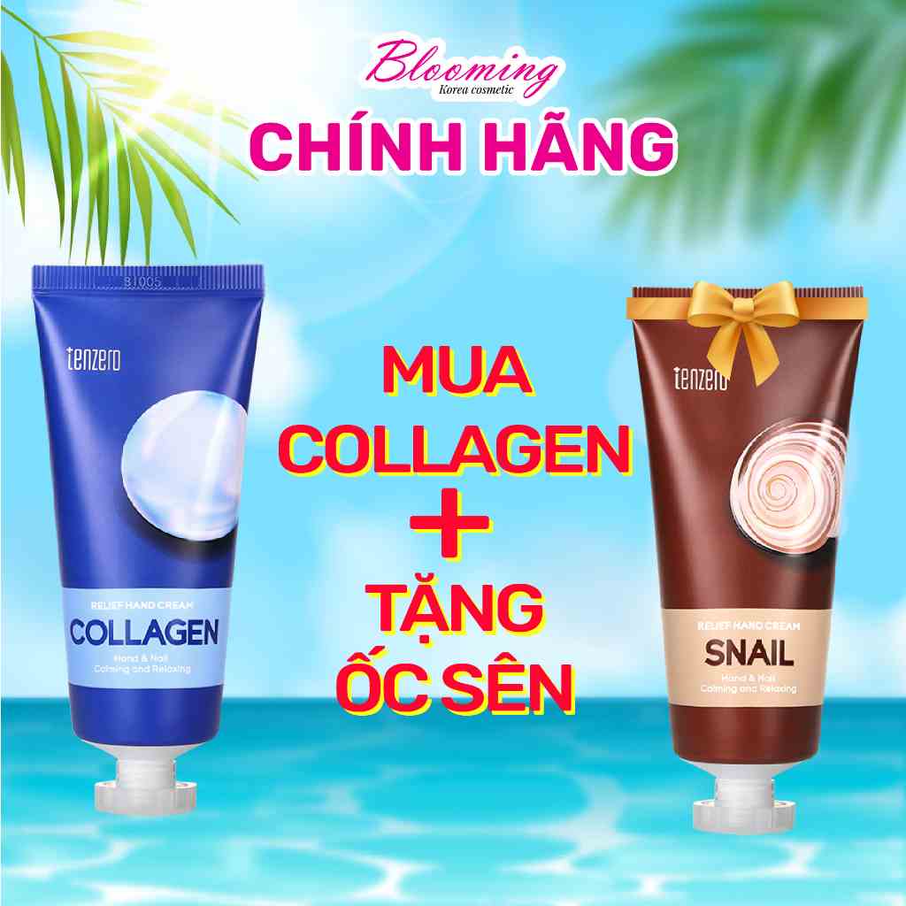 Kem Dưỡng Da Tay Giảm Nếp Nhăn, Chống Lão Hóa, Dưỡng Ẩm Sáng Da Collagen Tenzero Relief Hand Cream 100ml