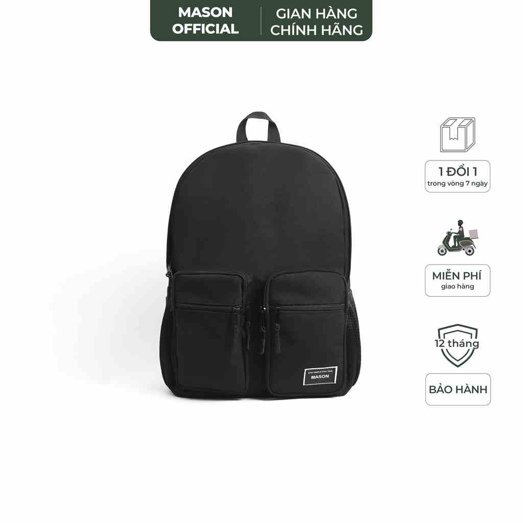 Balo nam nữ unisex đựng Laptop 15,6 inch chất vải chống nước cao cấp Double Backpack thương hiệu MASON - M14