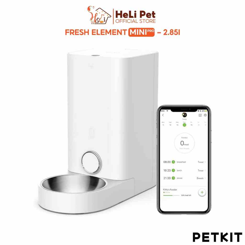 Máy Cho Mèo Ăn Tự Động PETKIT Mini Pro, Máy Nhả Hạt PETKIT Fresh Element Mini Pro - HeLiPet