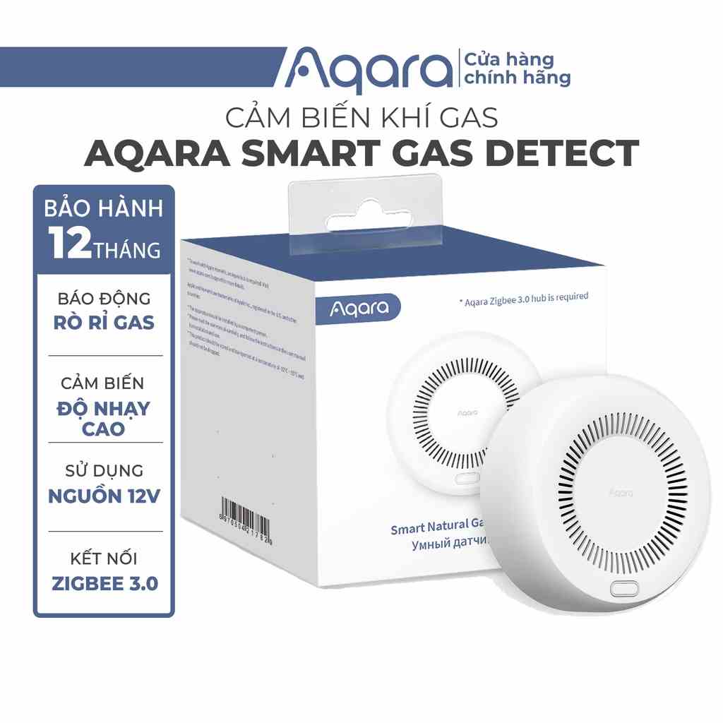 Cảm biến khí gas Aqara Smart Gas Detector JT-BZ-03AQ/A - Cảnh báo rò rỉ, zigbee 3.0, còi lớn 85db, BẢO HÀNH 12 THÁNG