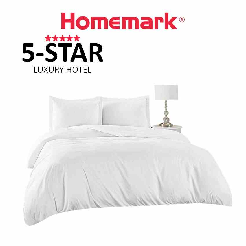 Bộ chăn ga gối màu trắng khách sạn cao cấp HANVICO by Homemark 100% cotton tiêu chuẩn 5 sao