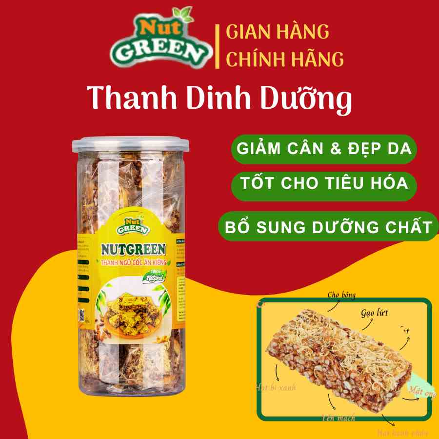 Bánh gạo lứt ăn kiêng ngũ cốc granola giảm cân,Thanh cốm cơm gạo lứt rong biển chà bông-Đồ ăn vặt NutGreen Healthy Food