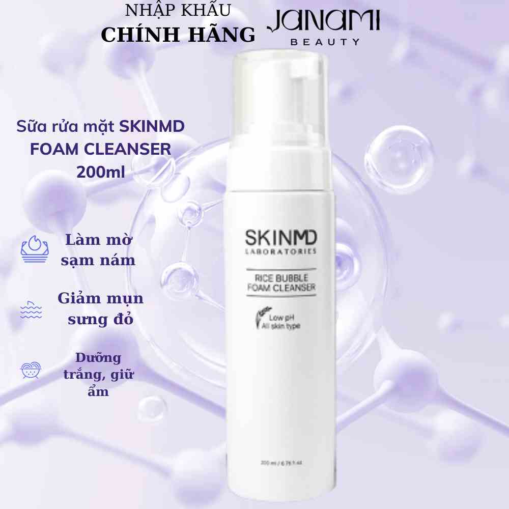 Sữa rửa mặt cân bằng dưỡng trắng da và phục hồi làn thiếu ẩm, nhạy cảm / SkinMD Foam Cleanser 200ml