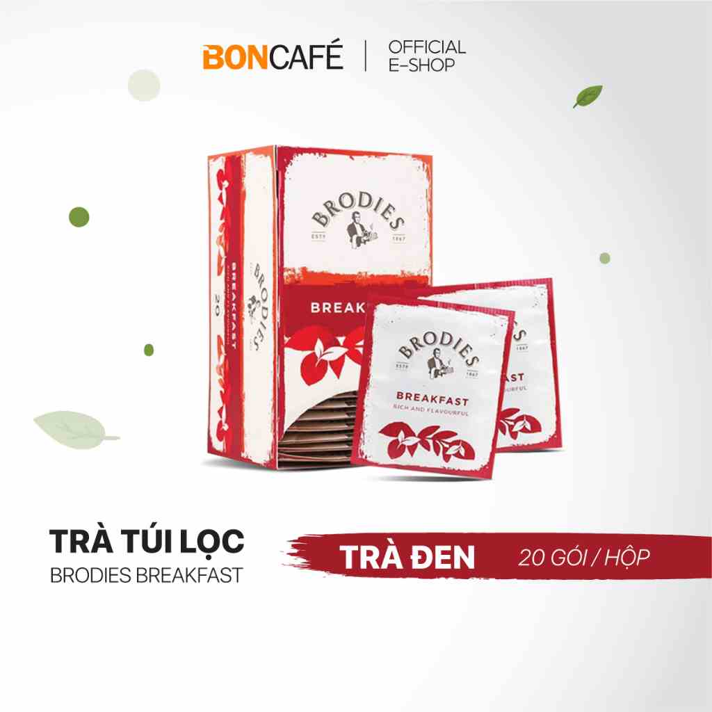 Trà đen túi lọc Brodies Breakfast 20 gói/hộp - Brodies Breakfast Rich and Flavorful Tea (2g/20s)