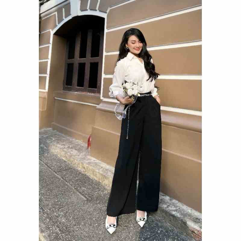 [Mã BMLTA35 giảm đến 35K đơn 99K] femei - SARA PANT - quần tây ống rộng ( ĐEN )