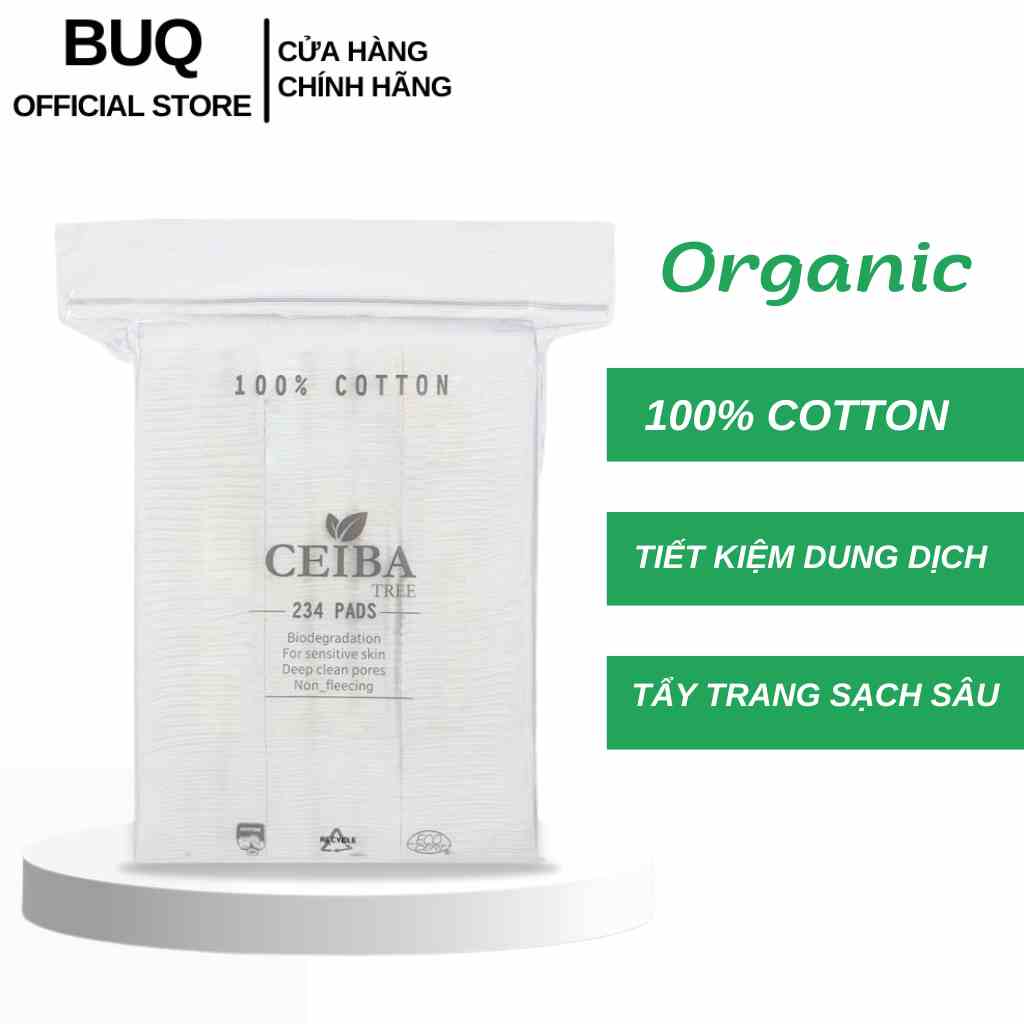 Bông Tẩy Trang Ceiba Tree Organic 100% Cotton Pad 234 Miếng