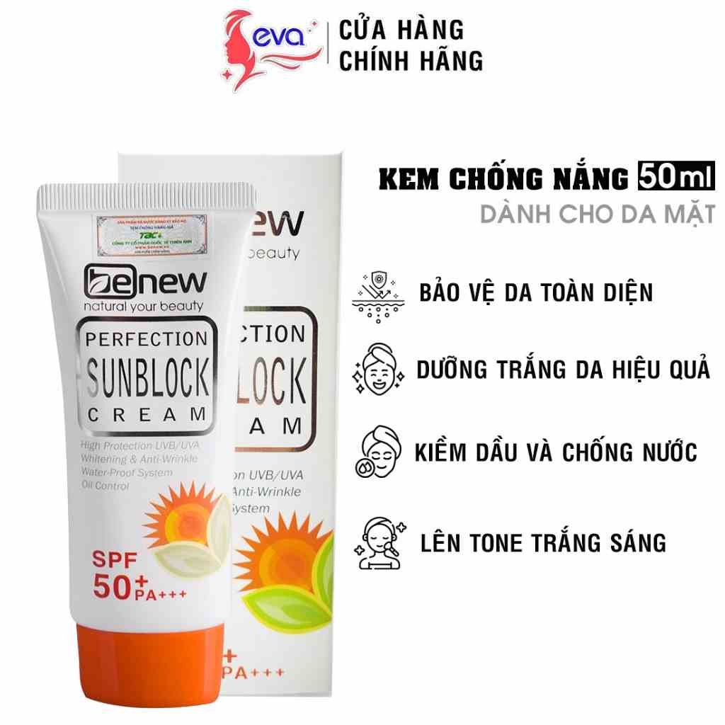 [Mã ICBFRI15 giảm 10% đơn 0đ] Kem chống nắng BENEW Perfection Sunblock Cream 50 ml