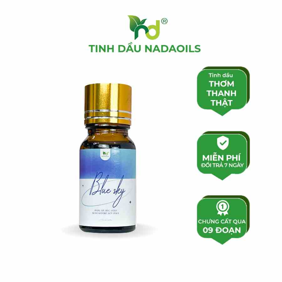 Tinh dầu mix Blue sky Nada Oils dung tích 10ml /Thơm phòng, giúp thư giãn, giảm stress, thanh lọc không khí