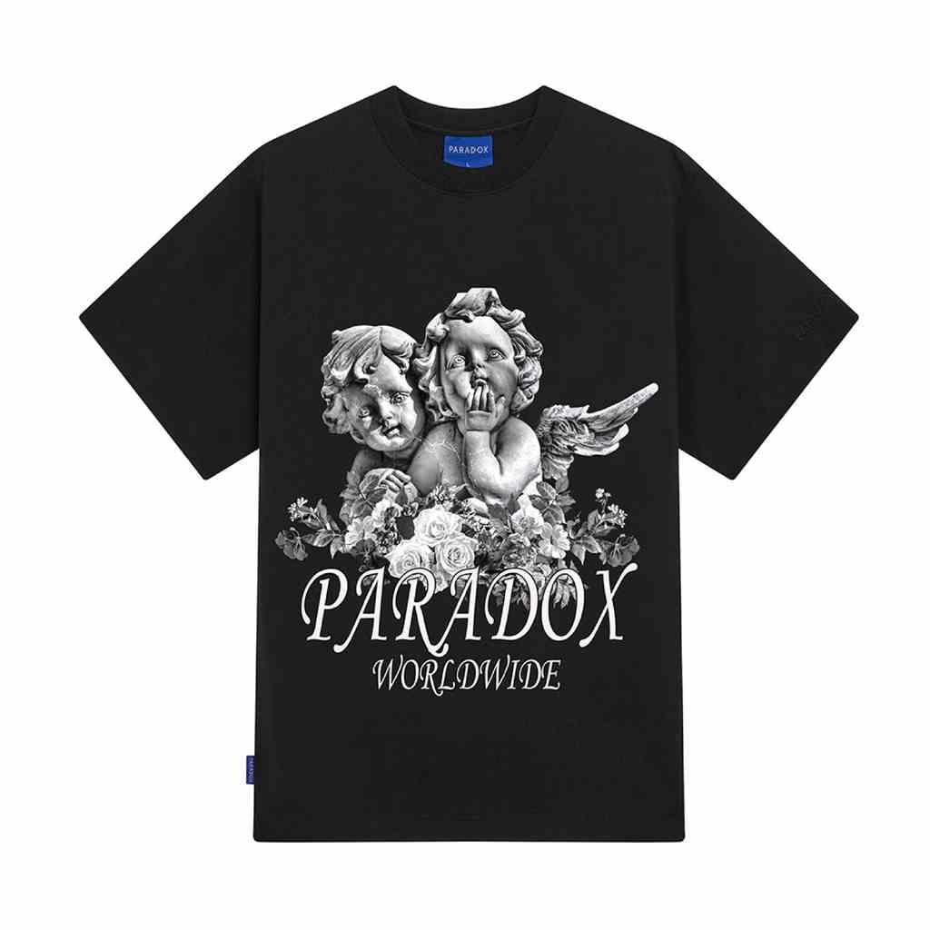 Áo thun form rộng Paradox tay lỡ - Unisex - In hình - REUNITE - Đen, Trắng