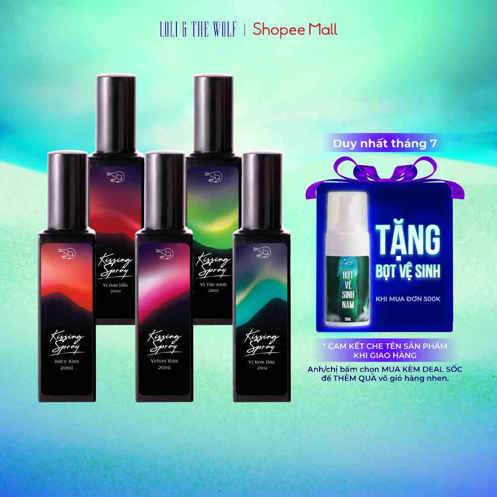 Xịt Thơm Miệng Kissing Spray Loli And The Wolf Hương Trái Cây Kẹo Ngọt The Mát Vị Bạc Hà Chai 20ml